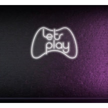 Twins Led Lets Play Yazılı Ve Şekilli Neon Tabela Beyaz Model:model:38793366 Beyaz