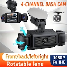 Xuweiwei 2025 Yeni 4 Lensli Dash Cam 1080p Yüksek Çözünürlüklü Mini Kamera Gece Görüşlü Geniş Açılı Araç Güvenlik Monitörü