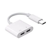 5067 Type C To Kulaklık Hızlı Şarj Giriş Çevirici Çoklayıcı Çoğaltıcı Splitter Adaptör
