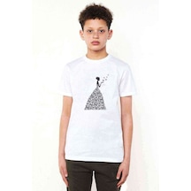 Tshirthane Silhouette Weeding Butterfly Baskılı Unisex Çocuk Beyaz T-Shirt