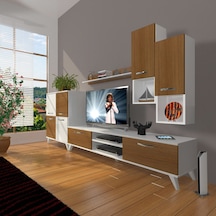Decoraktiv Eko 6da Slm Dvd Retro Tv Ünitesi Tv Sehpası Beyaz - Ceviz