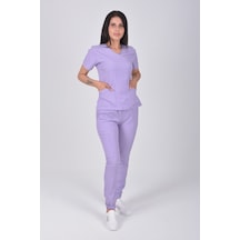 Lila Likralı Jogger Alt Üst Takım