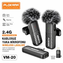 Vm-20 Kablosuz Yaka Mikrofonu 2.4g Bağlantı 25m Çekim Mesafe İçerik Üreticileri Mobil Video Ve Canlı Yayın İçin