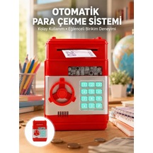 Kırmızı Şifreli Atm Kasa Para Yutan Kumbara Mh-hs2060-8373