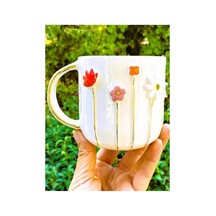 24 Ayar Altın Detaylı Ilkbahar Çiçek Kabartmalı 450 Ml El Yapımı Mug Spring Flower Diğer