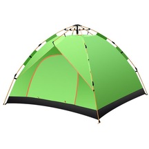 Hss Plaj 3-4 Kişi Seyahat Çift Katmanlı Otomatik Çadır Kamp Ekipmanları Tam Set Açık Çadır Çift Kamp Çadırı - Açık Yeşil
