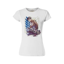 Levi Ackerman - Aot Beyaz Kadın Tshirt 001