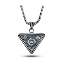 Gümüş Güneş Motifli Cevşen Kolye Gümüş