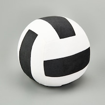 Soft Voleybol Topu Figürlü Yastık - Siyah / Beyaz - 20 Cm