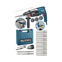 Alman 4000 Watt Profesyonel Kırıcı Delici Hilti Darbeli Matkap Gri + 20 Adet Uç + Mandren
