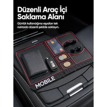 Telefon Standlı Araç İçi Organizer Kaydırmaz Silikon Konsol Düzenleyici Mat