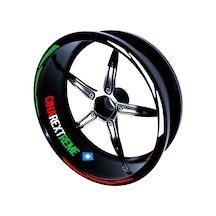 Italy Design Yeşil Beyaz Kırmızı İtalyan Jant Şeridi Sticker Çınar Extreme