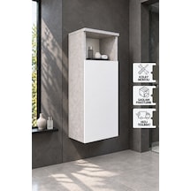 Karen Banyo Everest Çok Amaçlı Dolap, Retro Taş - Beyaz