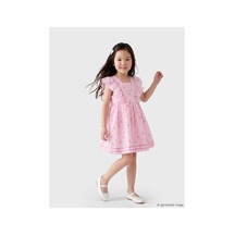 LC Waikiki Alıta Cıty Farkıyla Lcw Kids Pembe Keten Görünümlü Baskılı Kız Çocuk Elbise Pembe - 928242781 Pembe