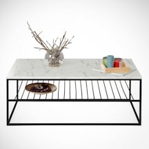 Etna Beyaz Mermer Orta Sehpa Metal & Orta Masa Marmo/ Metal Ayak