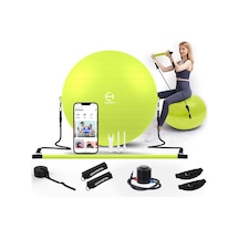 Champya İthal Premium Pilates Seti Yoga Fitness Pilates Topu Direnç Lastiği Pilates Barı Seti Yeşil