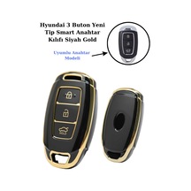 Hyundai Uyumlu İ30 Smart Anahtar Kılıfı Siyah 2016-2020