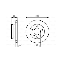 Bosch 0986479212 Fren Diski Ön 285 22-19mm Hava Kanallı Yüksek Karbon Alaşımlı Mb9034210012