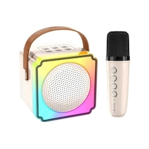 Mikado Md-61bt Krem Usb+bluetooth Destekli Wireless Karaoke Mikrofonlu 1200mah Taşınabilir Speaker