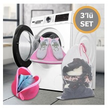 Çamaşır Sütyen Ayakkabı Yıkama Filesi Çamaşır Yıkama Filesi 3'lü Set