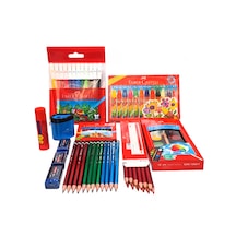 Faber Castell 9 Çeşit Okul Kırtasiye Seti Kalem Boya Silgi Seti