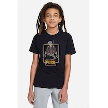 Pubg Man Baskılı Unisex Çocuk Siyah T-Shirt