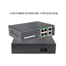 4 Port Poe Switch 2 Port Uplink 10/100 İp Kamera Poe Switch