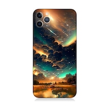 Apple Uyumlu iPhone 11 Pro Uyumlu Kuzey Işıkları Desenli Silikon Kılıf -