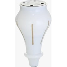 Azimkarhirdavat Saray Plastik Lükens Ayak 14 Cm Beyaz-Sarı Varak