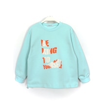 Kabartma Slogan Baskılı Kız Çocuk Sweatshirt Mint 2024 Mint Kabartma Slogan Baskılı Kız Çocuk Sweatshirt Mint 2024 Mint