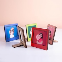 Miracix Ahşap Polaroid Mini Fotoğraf Çerçevesi, 9x9 Cm, 2 Adet, Çok Renkli, Masa Üstü Dekoratif Çerçeve Ahşap