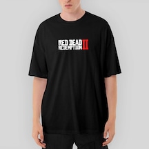Red Dead Redemption 2 Text Oversize Siyah Tişört Siyah