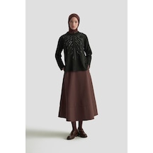 Armine Trend Taş Baskılı Triko Tunik Siyah 25ytd4126 Siyah