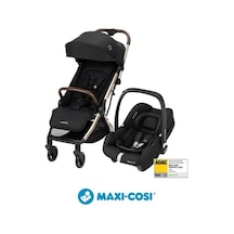 Maxi- Cosi Eva- Cabriofix I- Size Otomatik Katlanan Seyahat Sistem Kompakt Bebek Arabası Gold- Black