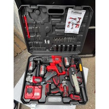 Tr Kimmer Plus 21v Li-ıon 5'li Akülü Makine Seti Devir Ayarlı Taşlama, Somun Sıkma, Darbeli Matkap Ve Kırıcı
