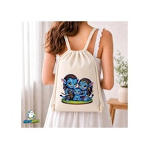 Ghostbastır Design Avatar Büzgülü Keten Çanta C021 Bej