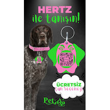 Petjoo 26.Hertz Yeşil-Pembe Qr'lı Köpek Künyesi