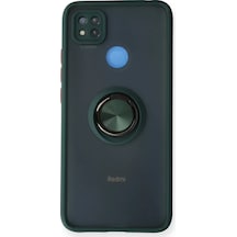 Newface Xiaomi Redmi 9c Kılıf Montreal Yüzüklü Silikon Kapak - Yeşil