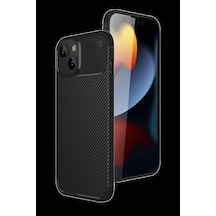 İphone 15 Kılıf Auto Focus Karbon Kapak - Siyah