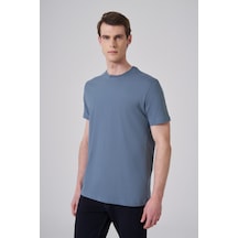 Morven Erkek İndigo Basic Bisiklet Yaka Dynamic Fit Pamuk T-shirt 26yc018008308 İndigo