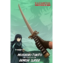 Kazanova Design Muichiro Tokito Katlanabilir Katana Figür 98 Cm Demon Slayer Anime Cosplay