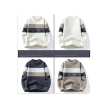 Erkek Vizon Polar Yarım Balıkçı Yaka Kalın Örme İç Kazak Beyaz Erkek Vizon Polar Yarım Balıkçı Yaka Kalın Örme İç Kazak Beyaz