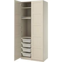 Ikea Bej Modern Kapaklı Gardırop 100x60x236 Cm
