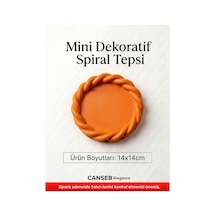 14x14cm - Premium - Turuncu - Dekoratif Sarmal Tepsi - El Boyaması İşçilik 14x14cm Ebat