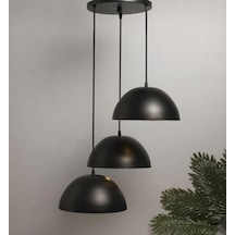 Mylightssiyah Üçlü Ömetal Sarkıt Avize Başlıklar 20 Cm