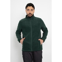 Dasüniforma Unisex Anti-pilling Tüylenme Yapmayan Standart Fit Tam Fermuarlı Soğuk Geçirmez Polar Hırka Yeşil