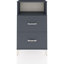 Arges Komodin Tek Raflı 2 Çekmeceli 60x30x106 Antrasit-antrasit Antrasit