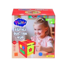 Play Wood Ahşap Eğitici Bul Tak Küp 6 Renk 12 Parça 18 M+