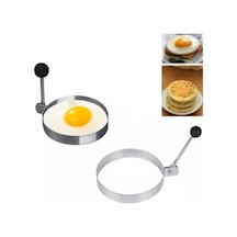 Metal Yuvarlak Omlet Krep Kalıbı Gümüş