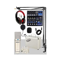 Midex Mix Paket-4 Stüdyo Youtuber Podcast Kayıt Ekipman Seti Cx1 Mikrofon Mdx-06fxu Mixer
